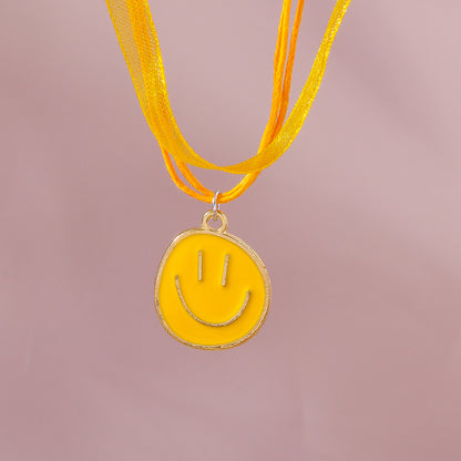 Cute Smiley Face Synthetic Fibre Wholesale Pendant Necklace