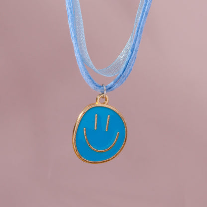 Cute Smiley Face Synthetic Fibre Wholesale Pendant Necklace