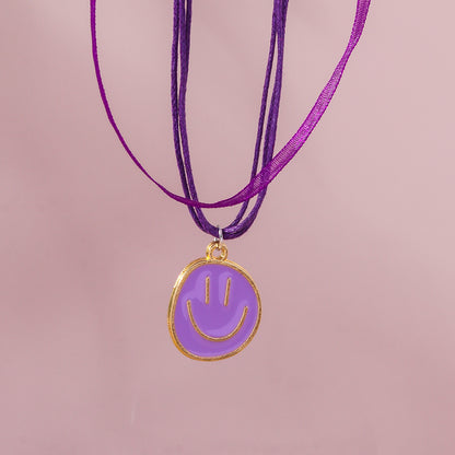 Cute Smiley Face Synthetic Fibre Wholesale Pendant Necklace