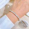 Simple Style Round Devil's Eye Titanium Steel Plating Inlay Zircon Bangle