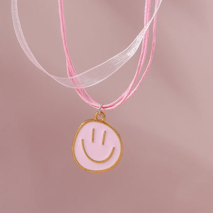 Cute Smiley Face Synthetic Fibre Wholesale Pendant Necklace