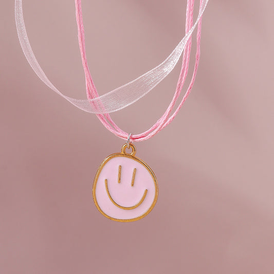 Cute Smiley Face Synthetic Fibre Wholesale Pendant Necklace