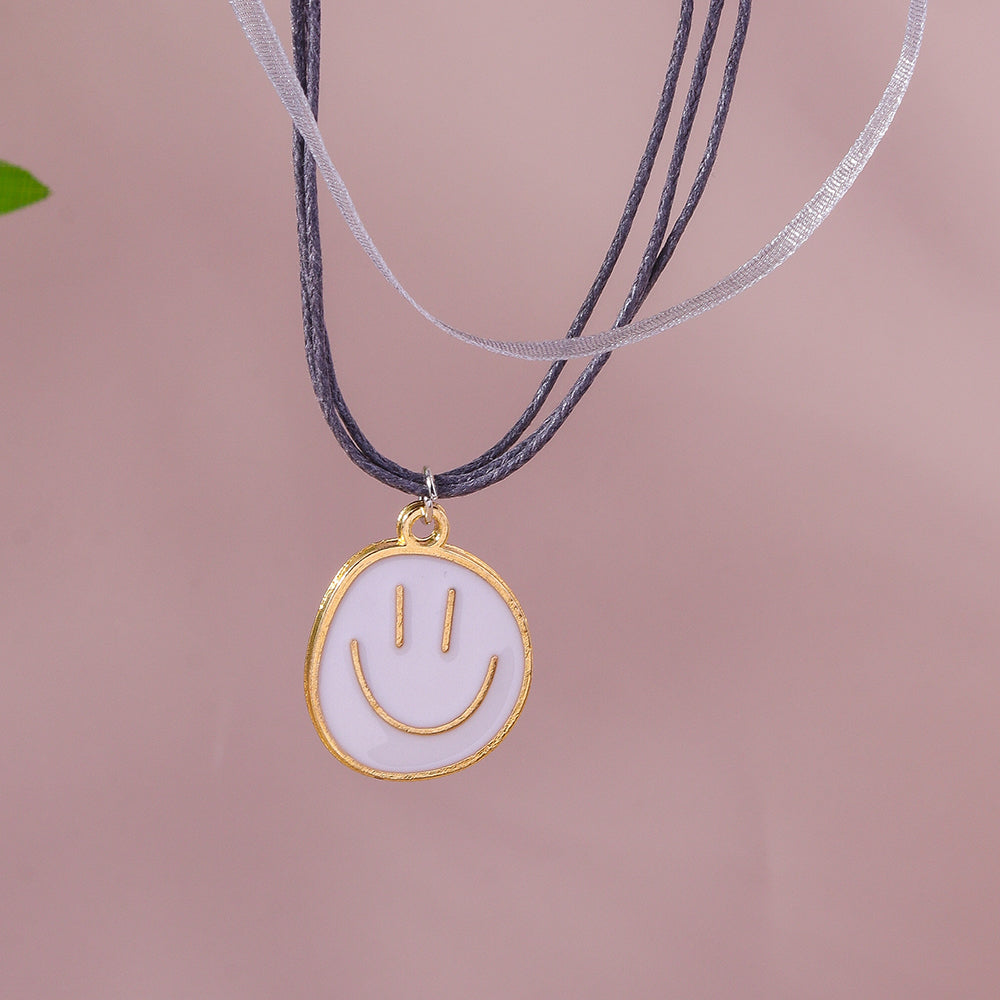 Cute Smiley Face Synthetic Fibre Wholesale Pendant Necklace