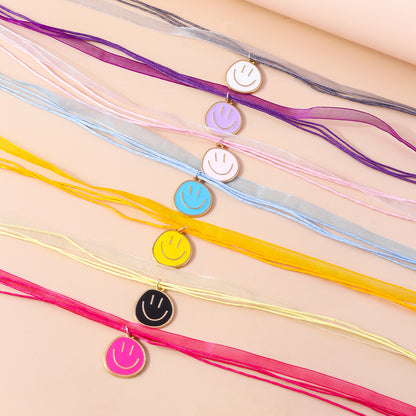 Cute Smiley Face Synthetic Fibre Wholesale Pendant Necklace