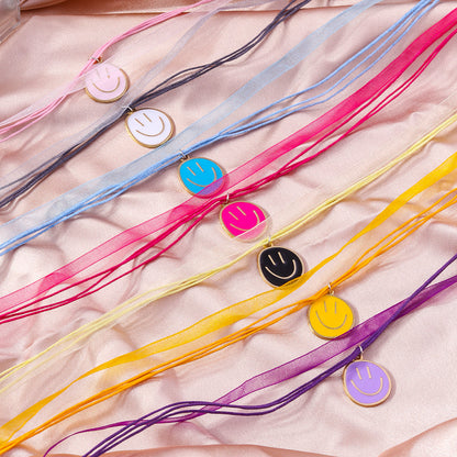 Cute Smiley Face Synthetic Fibre Wholesale Pendant Necklace