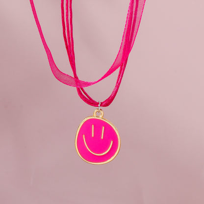 Cute Smiley Face Synthetic Fibre Wholesale Pendant Necklace