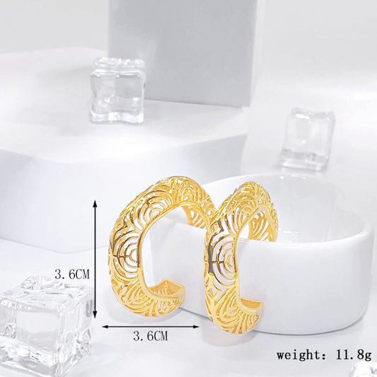 1 Pair Elegant Glam Geometric Plating Sterling Silver Gold Plated Earrings