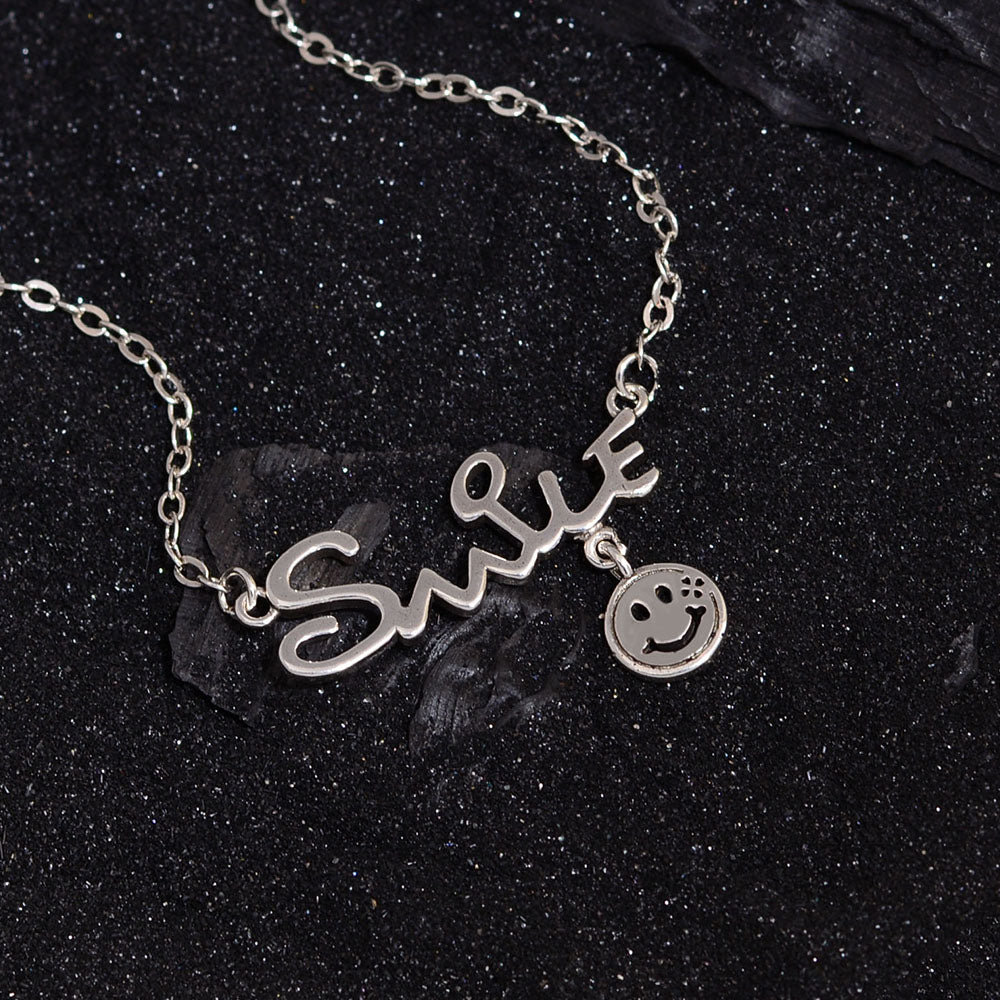 Simple Style Letter Smiley Face Copper Pendant Necklace