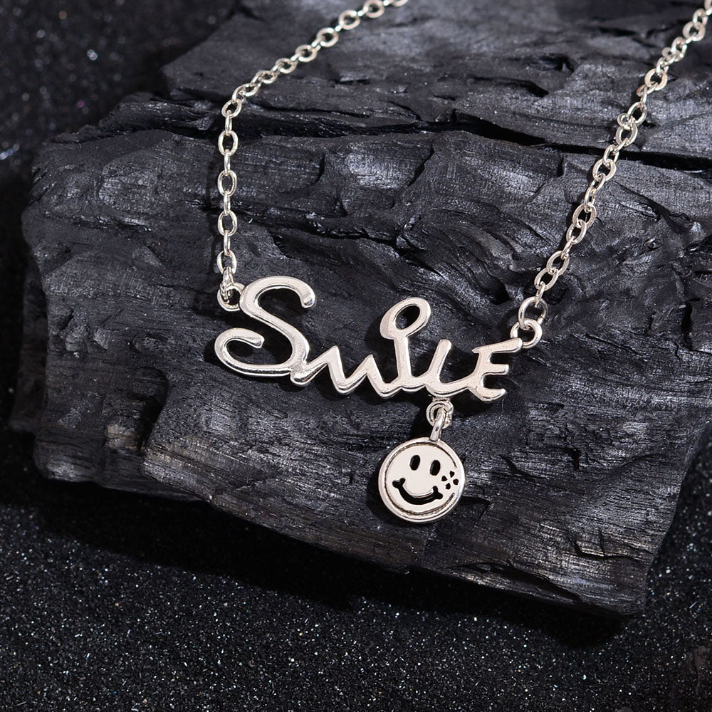 Simple Style Letter Smiley Face Copper Pendant Necklace