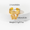 304 Stainless Steel Gold Plated Luxurious Plating Solid Color Rings