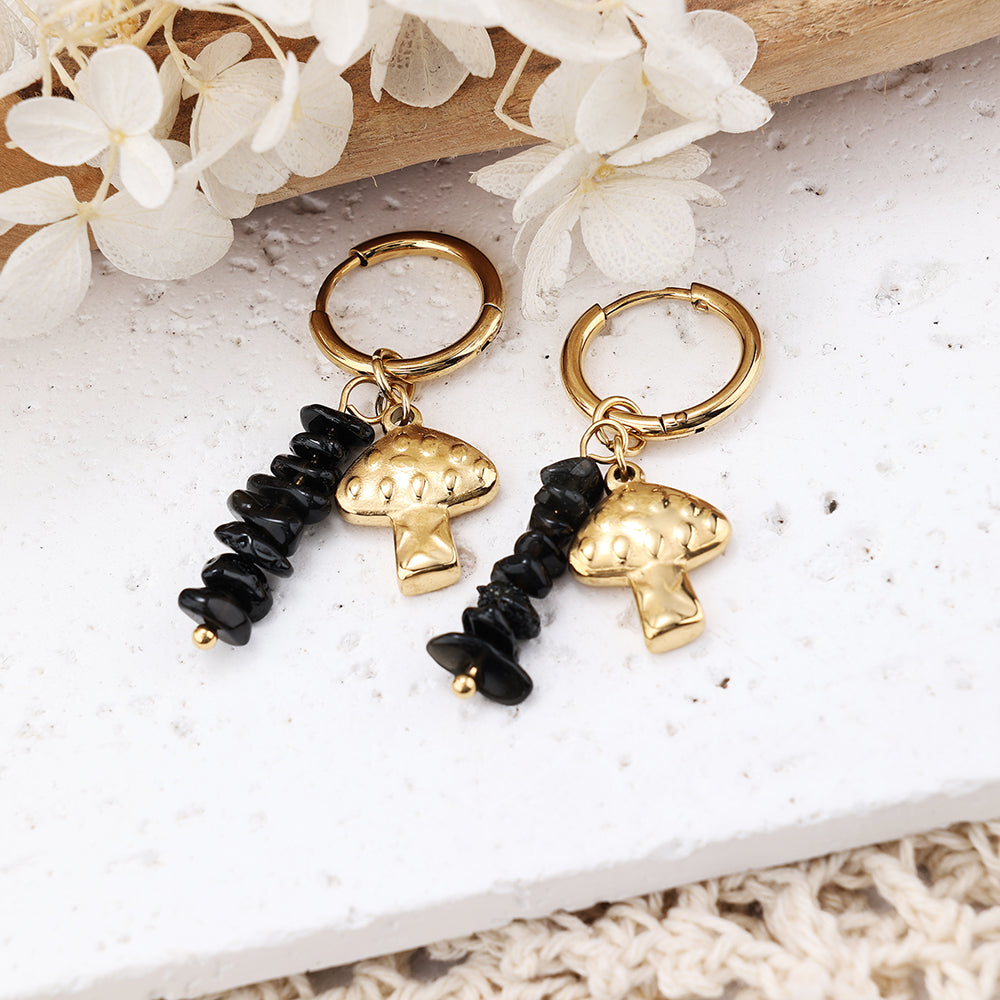 1 Pair Casual Solid Color Plating Stainless Steel 18K Gold Plated Drop Earrings