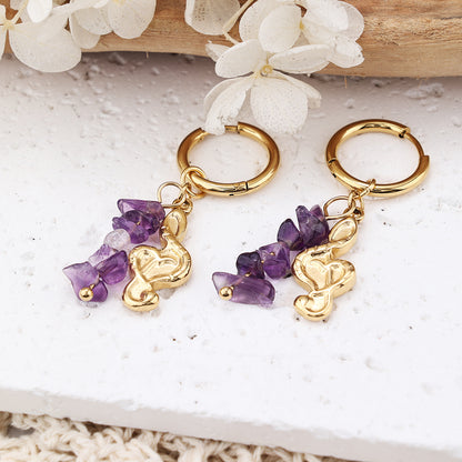 1 Pair Casual Solid Color Plating Stainless Steel 18K Gold Plated Drop Earrings