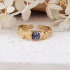 304 Stainless Steel Simple Style Inlay Solid Color Zircon Rings