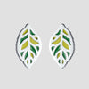 1 Pair Pastoral Leaf Sterling Silver Ear Studs