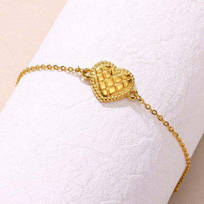 304 Stainless Steel 18K Gold Plated Simple Style Classic Style Plating Three-dimensional Heart Shape Necklace