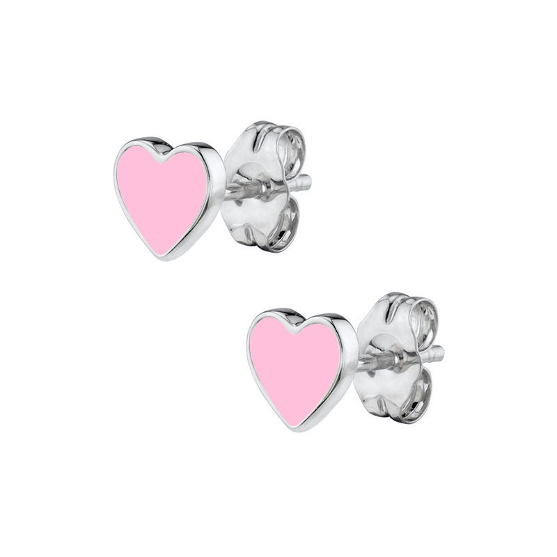 Multicolor Epoxy Heart-shaped Earrings Simple Compact Wild Earrings