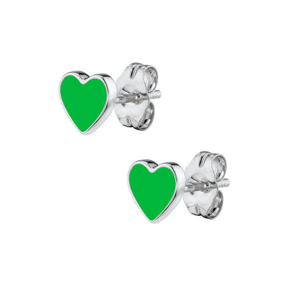 Multicolor Epoxy Heart-shaped Earrings Simple Compact Wild Earrings