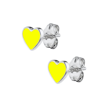 Multicolor Epoxy Heart-shaped Earrings Simple Compact Wild Earrings