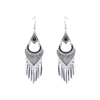 1 Pair Ethnic Style Geometric Tassel Zinc Alloy Drop Earrings