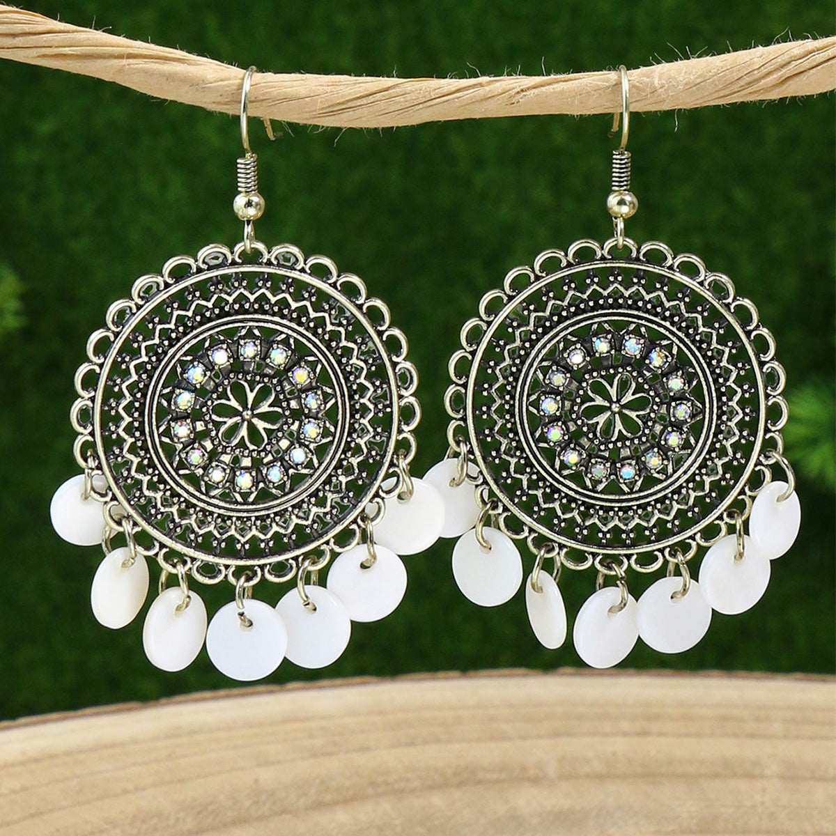 1 Pair Ethnic Style Geometric Tassel Zinc Alloy Drop Earrings