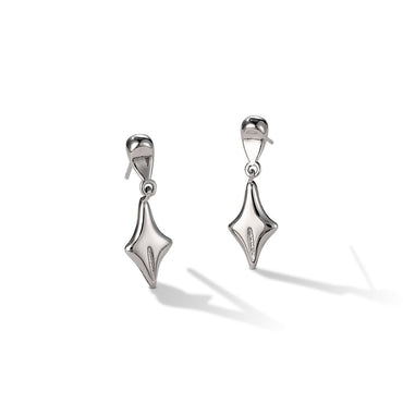 1 Pair Simple Style Rhombus Sterling Silver Silver Plated Drop Earrings