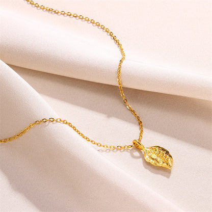 304 Stainless Steel 18K Gold Plated Simple Style Classic Style Asymmetrical Plating Solid Color Pendant Necklace