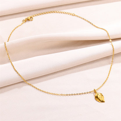 304 Stainless Steel 18K Gold Plated Simple Style Classic Style Asymmetrical Plating Solid Color Pendant Necklace