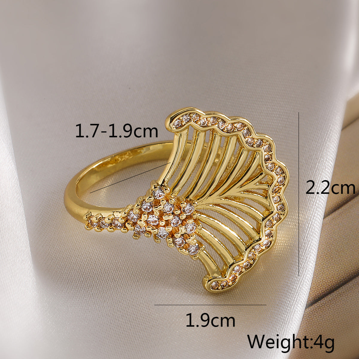 Wholesale Simple Style Commute Solid Color Copper Plating Inlay 18K Gold Plated Zircon Open Rings