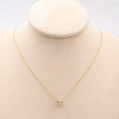 304 Stainless Steel Titanium Steel 18K Gold Plated Casual Simple Style Plating Inlay Geometric Rhinestones Necklace