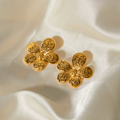 1 Pair Casual Elegant Flower 316 Stainless Steel  18K Gold Plated Ear Studs