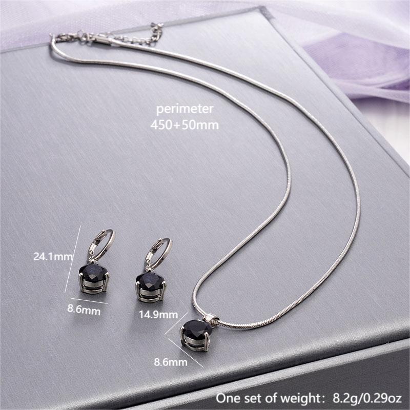 Copper White Gold Plated Simple Style Round Inlay Zircon Jewelry Set