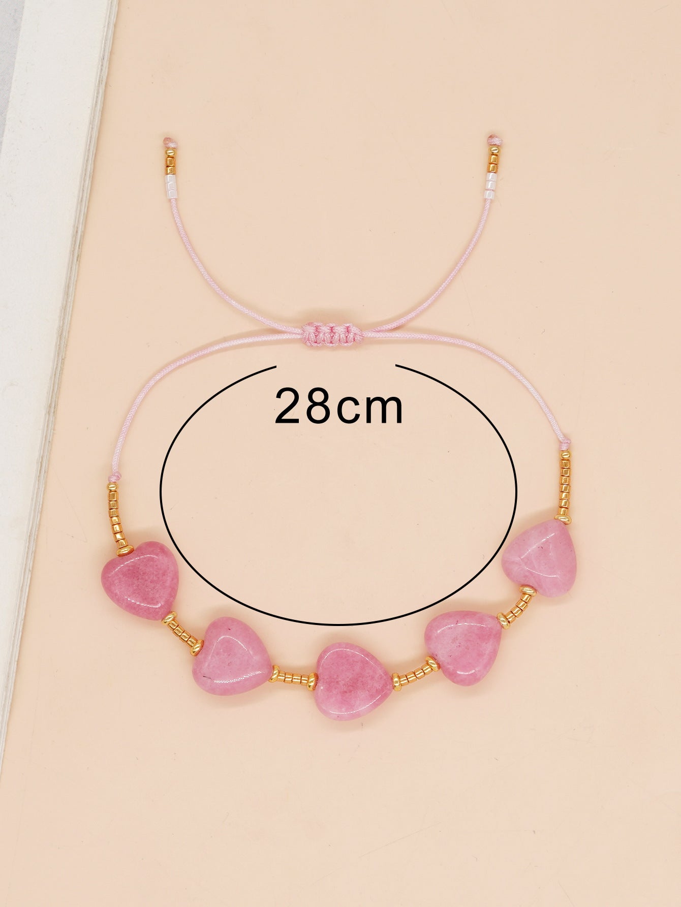 Fairy Style Heart Shape Artificial Gemstones Alloy Rope Women's Drawstring Bracelets