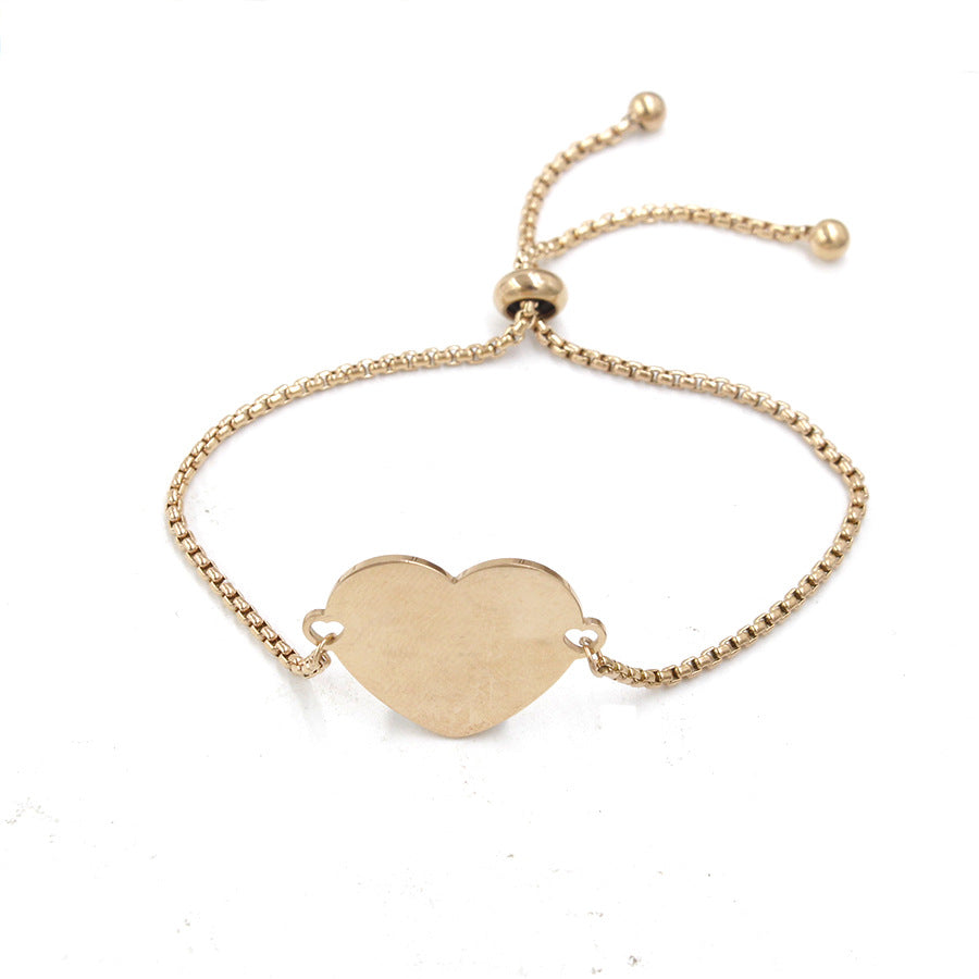 304 Stainless Steel Casual Plating Heart Shape Bracelets