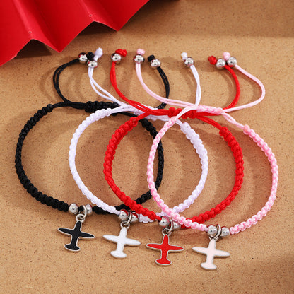 Casual Sweet Simple Style Airplane Alloy Nylon Enamel Braid Women's Bracelets