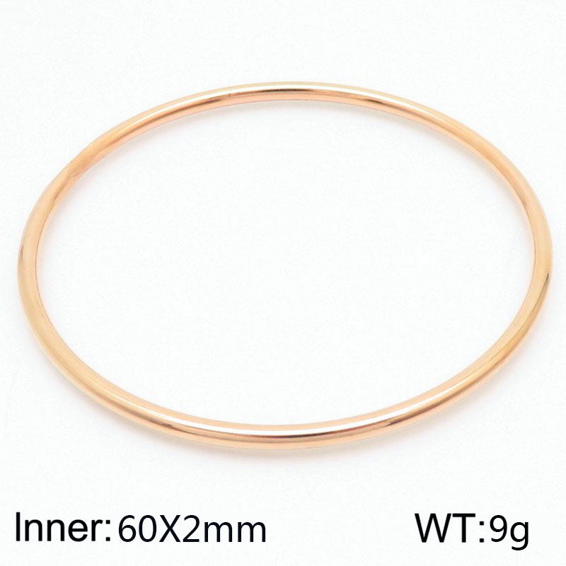 304 Stainless Steel 18K Gold Plated Simple Style Round Solid Color Bangle