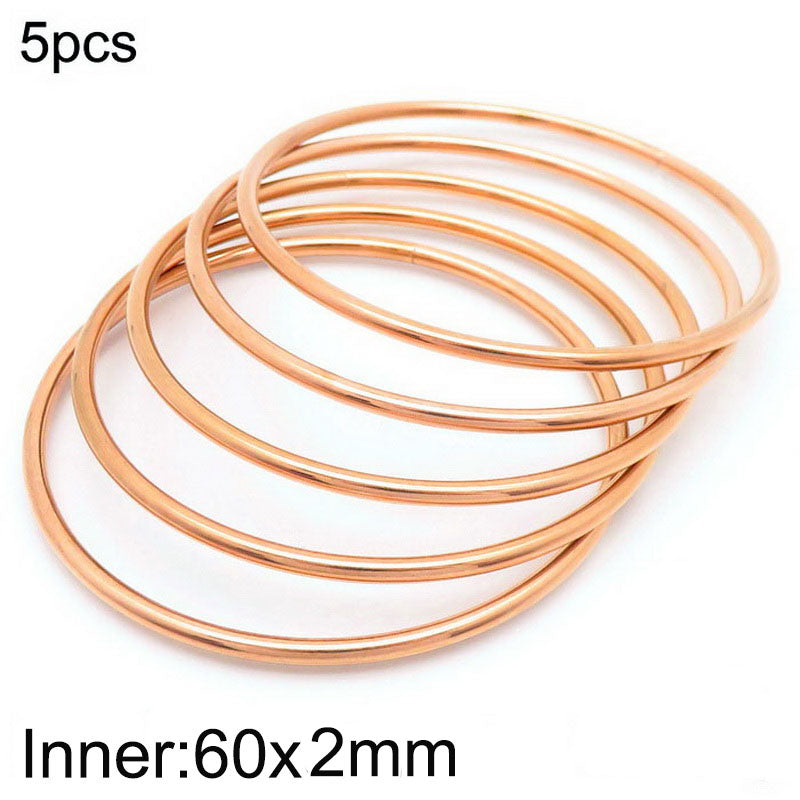 304 Stainless Steel 18K Gold Plated Simple Style Round Solid Color Bangle