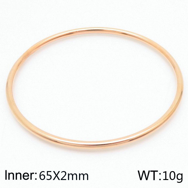 304 Stainless Steel 18K Gold Plated Simple Style Round Solid Color Bangle