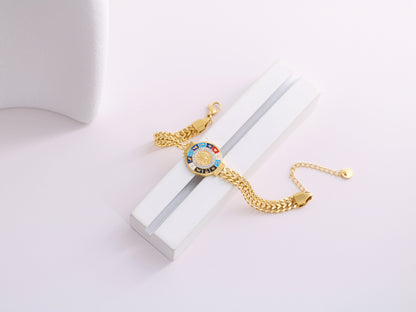 Titanium Steel Elegant Simple Style Enamel Plating Round Bracelets Necklace