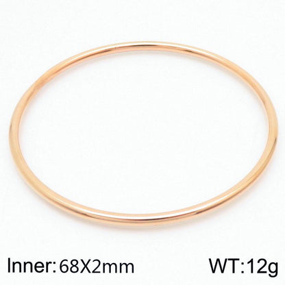 304 Stainless Steel 18K Gold Plated Simple Style Round Solid Color Bangle