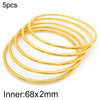 304 Stainless Steel 18K Gold Plated Simple Style Round Solid Color Bangle