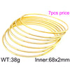 304 Stainless Steel 18K Gold Plated Simple Style Round Solid Color Bangle