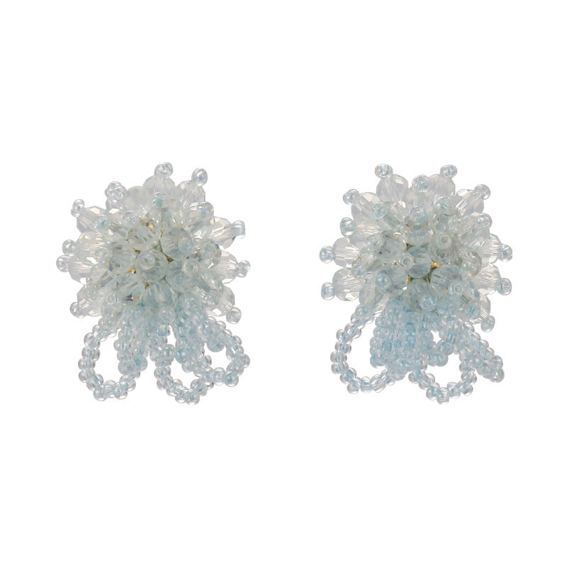 1 Pair Simple Style Classic Style Artistic Fireworks Beaded Plastic Ear Studs