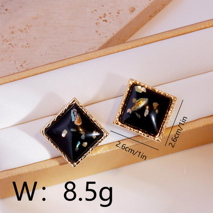 1 Pair Sweet Commute Color Block Plating Copper 18K Gold Plated Ear Studs