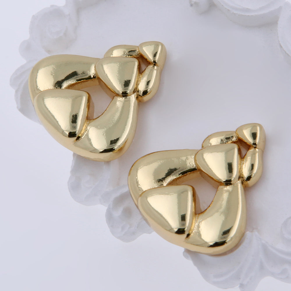 1 Pair Simple Style Classic Style Solid Color Plating Inlay Copper 18K Gold Plated Ear Studs