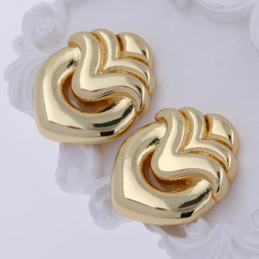 1 Pair Simple Style Classic Style Solid Color Plating Inlay Copper 18K Gold Plated Ear Studs