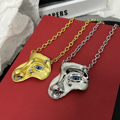 Copper Gold Plated Silver Plated Hip-Hop Vintage Style Patchwork Plating Solid Color Pendant Necklace