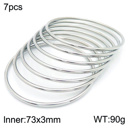 Titanium Steel Simple Style Round Round Bangle