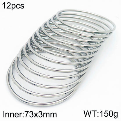 Titanium Steel Simple Style Round Round Bangle