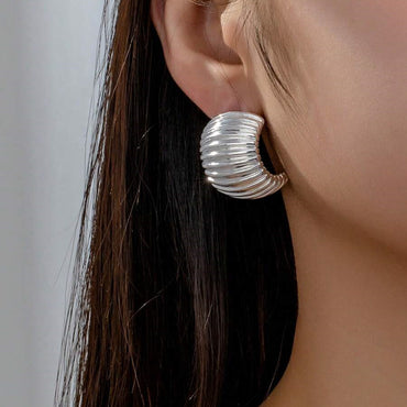 1 Pair IG Style Simple Style Classic Style Spiral Stripe Copper Ear Studs