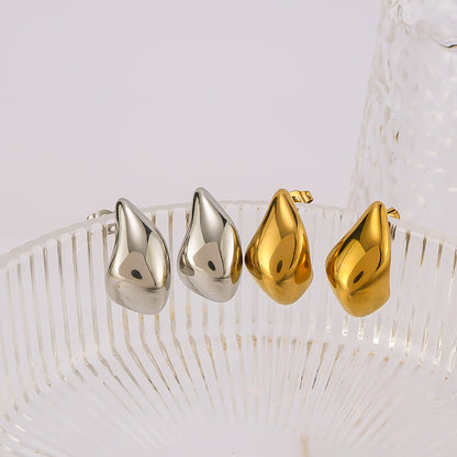1 Pair IG Style Vintage Style Simple Style Water Droplets 316 Stainless Steel  18K Gold Plated Ear Studs
